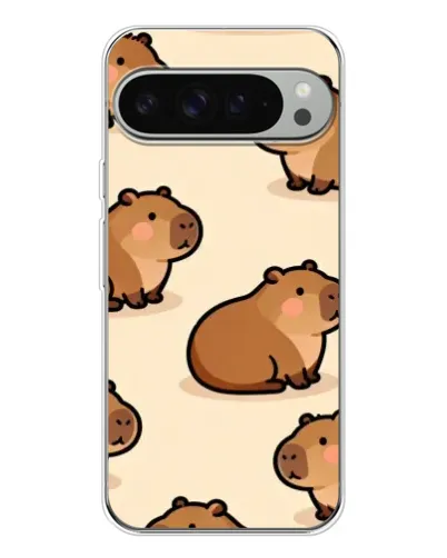 Чехол для Google Pixel 10 Pro XL с картинкой «Паттерн милых капибар»