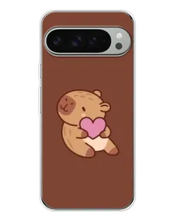 Чехол для Google Pixel 10 Pro XL с картинкой «Капибара с сердцем»