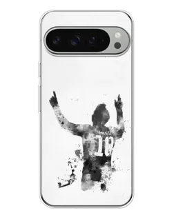 Чохол для Google Pixel 10 Pro XL з картинкою «Чорно-білий силует Мессі»