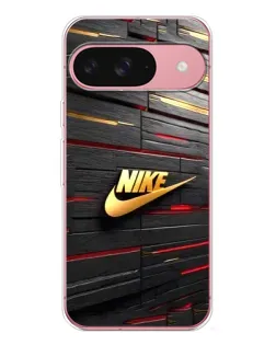 Чехол для Google Pixel 10 Pro с картинкой «Золотой Nike на металле»