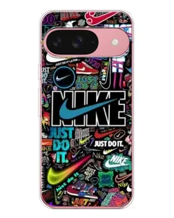 Чехол для Google Pixel 10 Pro с картинкой «Яркий коллаж Nike»