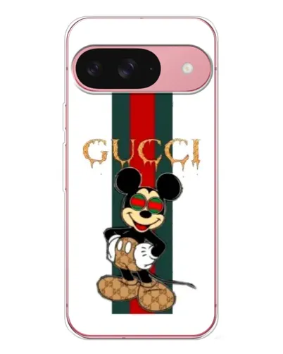 Чохол для Google Pixel 10 Pro з картинкою «Міккі Маус Gucci — смуги»