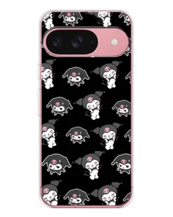Чехол для Google Pixel 10 Pro с картинкой «Черный паттерн Kuromi»