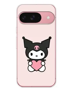 Чехол для Google Pixel 10 Pro с картинкой «Kuromi и сердце»