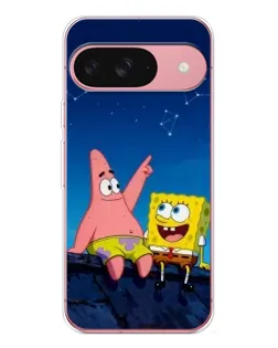 Чехол для Google Pixel 10 Pro с картинкой «Губка Боб и Патрик ночью»
