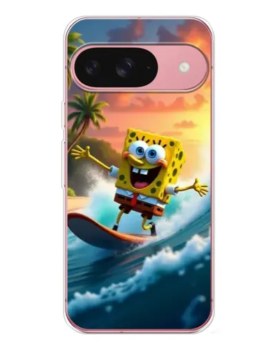 Чехол для Google Pixel 10 Pro с картинкой «Губка Боб серфингист»
