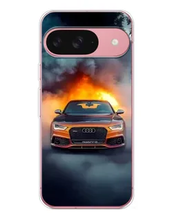 Чохол для Google Pixel 10 Pro з картинкою «Audi у вогняному диму»