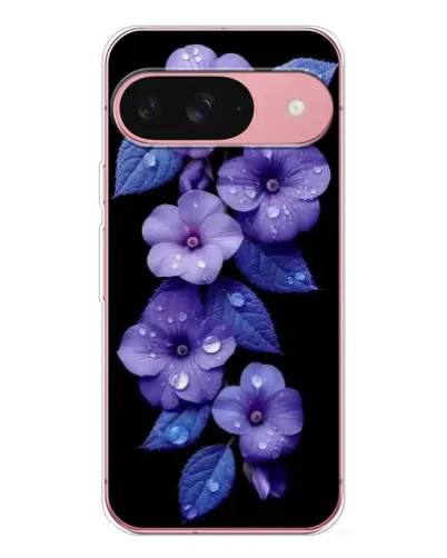 Чехол для Google Pixel 10 Pro с картинкой «Фиолетовые цветы с росою»