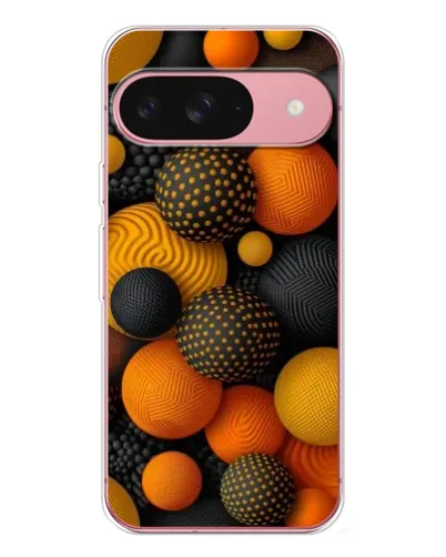 Чехол для Google Pixel 10 Pro с картинкой «Объемные оранжевые сферы»