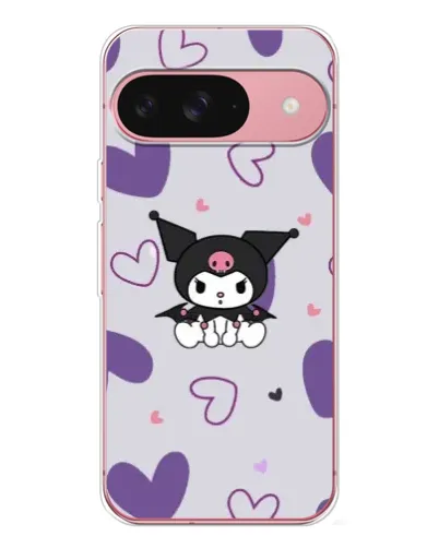 Чехол для Google Pixel 10 с картинкой «Kuromi и лавандовые сердца»