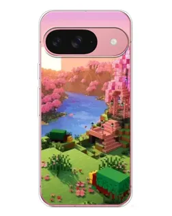Чехол для Google Pixel 10 с картинкой «Розовое дерево Minecraft»