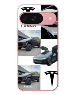 Чохол для Google Pixel 10 з картинкою «Колаж Cybertruck Tesla»