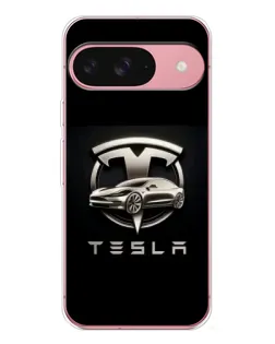 Чохол для Google Pixel 10 з картинкою «Tesla — срібне авто»