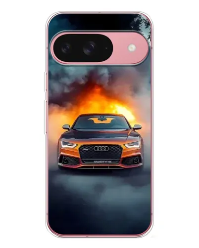 Чохол для Google Pixel 10 з картинкою «Audi у вогняному диму»
