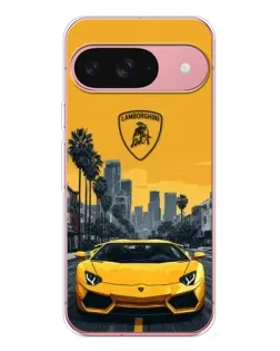 Чохол для Google Pixel 10 з картинкою «Жовтий Lamborghini місто»