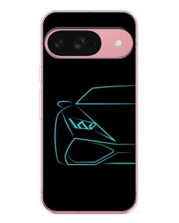 Чохол для Google Pixel 10 з картинкою «Блакитний силует Lamborghini»