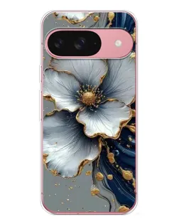 Чохол для Google Pixel 10 з картинкою «Біла квітка та золотий флюїд»