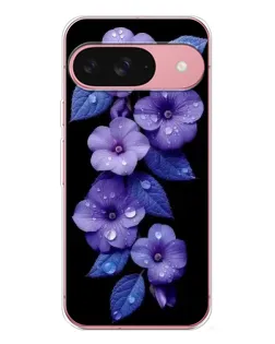 Чохол для Google Pixel 10 з картинкою «Фіолетові квіти з росою»