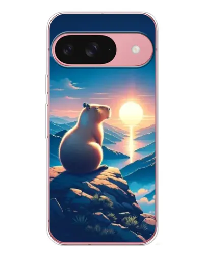 Чохол для Google Pixel 10 з картинкою «Захід сонця з капібарою»