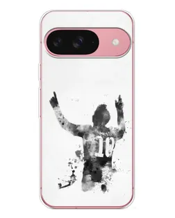 Чехол для Google Pixel 10 с картинкой «Черно-белый силуэт Месси»