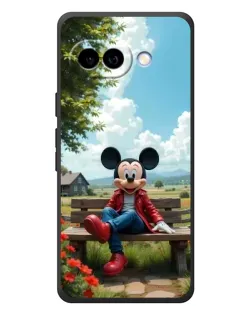 Чехол для Google Pixel 10a с картинкой «Микки на скамейке»