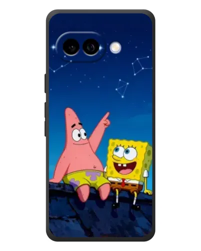 Чехол для Google Pixel 10a с картинкой «Губка Боб и Патрик ночью»