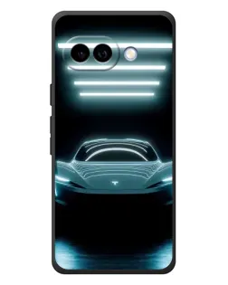 Чохол для Google Pixel 10a з картинкою «Tesla в неоні»
