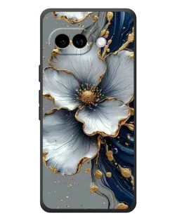 Чехол для Google Pixel 10a с картинкой «Белый цветок и золотой флюид»