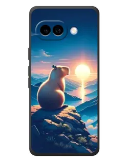 Чохол для Google Pixel 10a з картинкою «Захід сонця з капібарою»