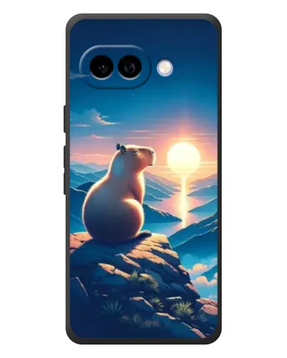 Чохол для Google Pixel 10a з картинкою «Захід сонця з капібарою»