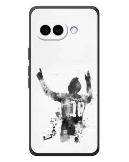 Чехол для Google Pixel 10a с картинкой «Черно-белый силуэт Месси»