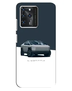 Чехол для Google Pixel 2 XL с картинкой «Серебристый Cybertruck Tesla»