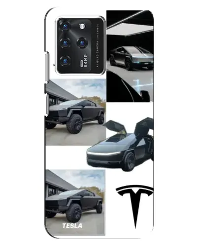 Чехол для Google Pixel 2 XL с картинкой «Коллаж Cybertruck Tesla»