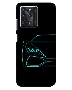 Чехол для Google Pixel 2 XL с картинкой «Голубой силуэт Lamborghini»