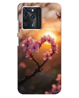 Чехол для Google Pixel 2 XL с картинкой «Розовый цвет сердце на фоне заката»