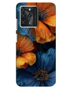 Чехол для Google Pixel 2 XL с картинкой «Яркая сине-оранжевая флора»