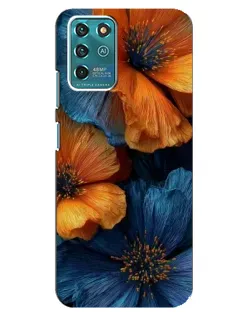 Чехол для Google Pixel 2 с картинкой «Яркая сине-оранжевая флора»