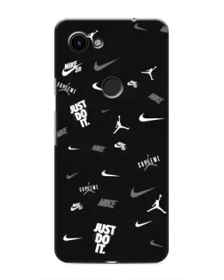 Чехол для Google Pixel 3 XL с картинкой «Nike Black Pattern»
