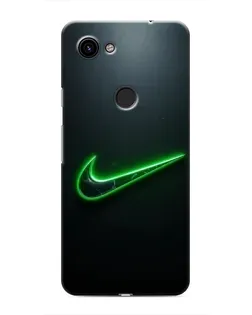 Чехол для Google Pixel 3 XL с картинкой «Неоновый контур Nike»