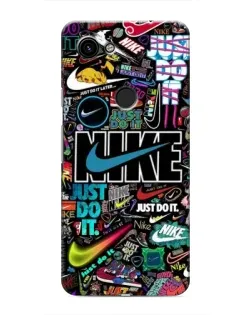 Чехол для Google Pixel 3 XL с картинкой «Яркий коллаж Nike»