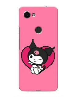 Чехол для Google Pixel 3 XL с картинкой «Kuromi — любовь в сердце»
