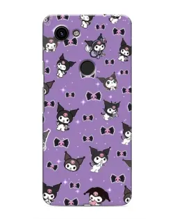 Чехол для Google Pixel 3 XL с картинкой «Kuromi — паттерн»