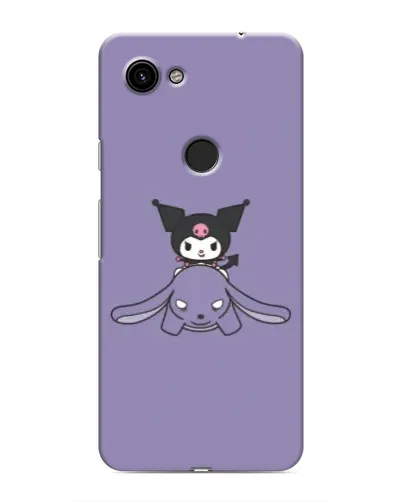 Чехол для Google Pixel 3 XL с картинкой «Kuromi на лиловом фоне»