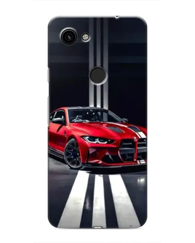 Чехол для Google Pixel 3 XL с картинкой «Красная BMW на дороге»