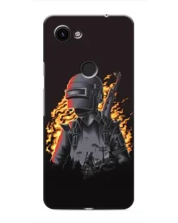 Чехол для Google Pixel 3 XL с картинкой «PUBG — огненный силуэт»