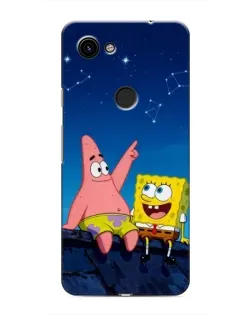 Чехол для Google Pixel 3 XL с картинкой «Губка Боб и Патрик ночью»