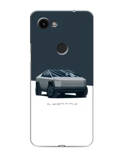Чехол для Google Pixel 3 XL с картинкой «Серебристый Cybertruck Tesla»