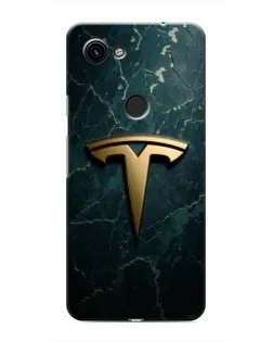 Чехол для Google Pixel 3 XL с картинкой «Мраморная Tesla Gold»