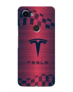 Чехол для Google Pixel 3 XL с картинкой «Тесла красный карбон»