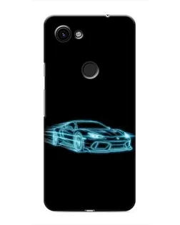 Чехол для Google Pixel 3 XL с картинкой «Неоновый контур Lamborghini»